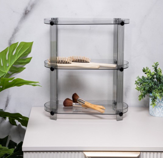 Οργανωτής 3 Επιπέδων Polyester Γκρι 32x15x40εκ. Aroba Homla 237828 (Χρώμα: Γκρι) - Homla - 237828